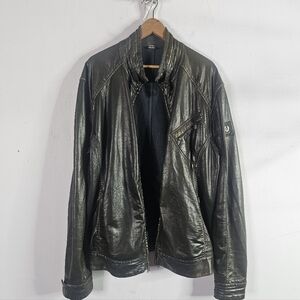 Belstaff Mens Size XXL or XL Waxed Cotton Distressed Vintage Jacket Full Zip
